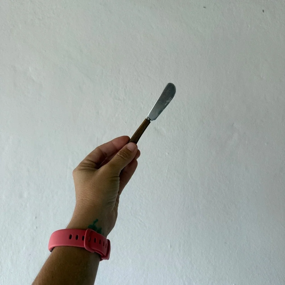 Vintage‎ Japan Stainless Steel Teak Wood Cheese Butter Spreader Fork Set